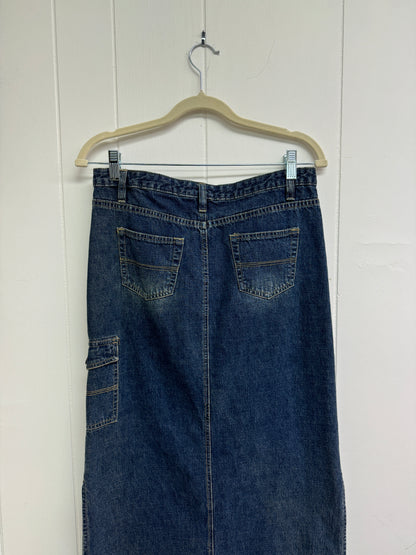 5/S 90s/Y2k Denim Cargo Maxi Skirt