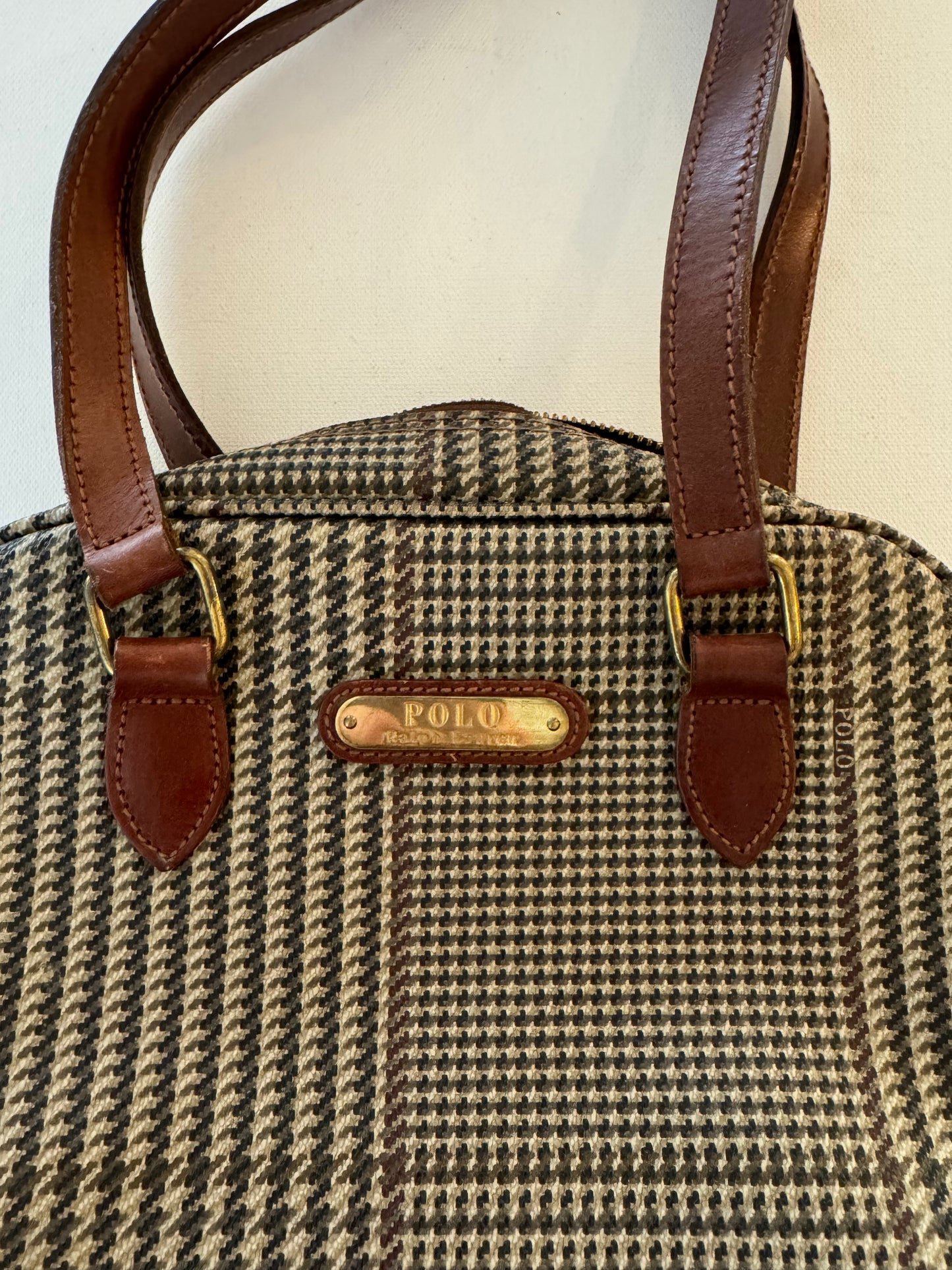 Vintage Polo Ralph Lauren Houndstooth Shoulder Bag