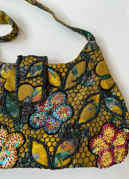 Yellow/Multicolor Sequin Flower Bag