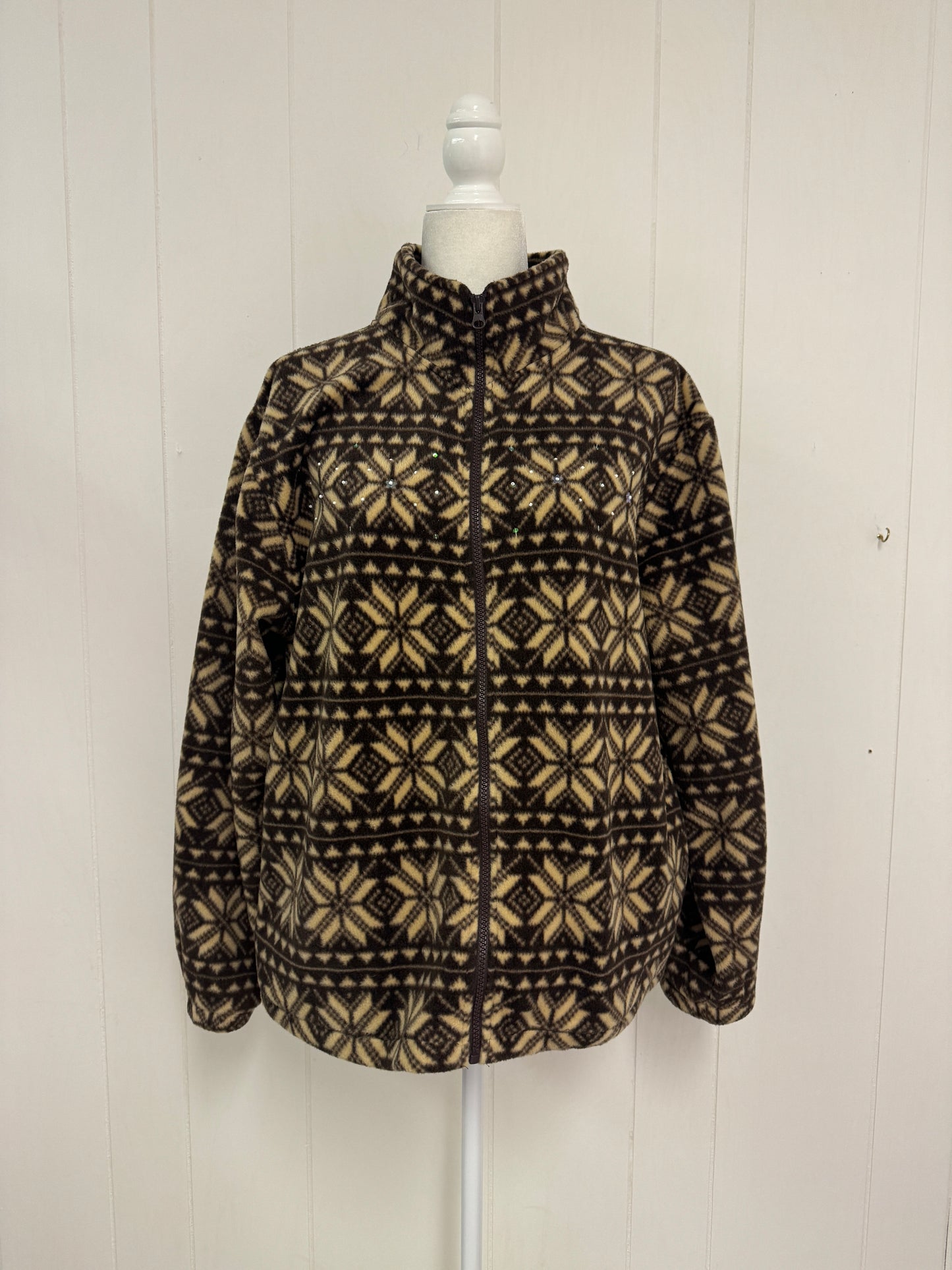 M/L Fair Isle Fleece Zip Up