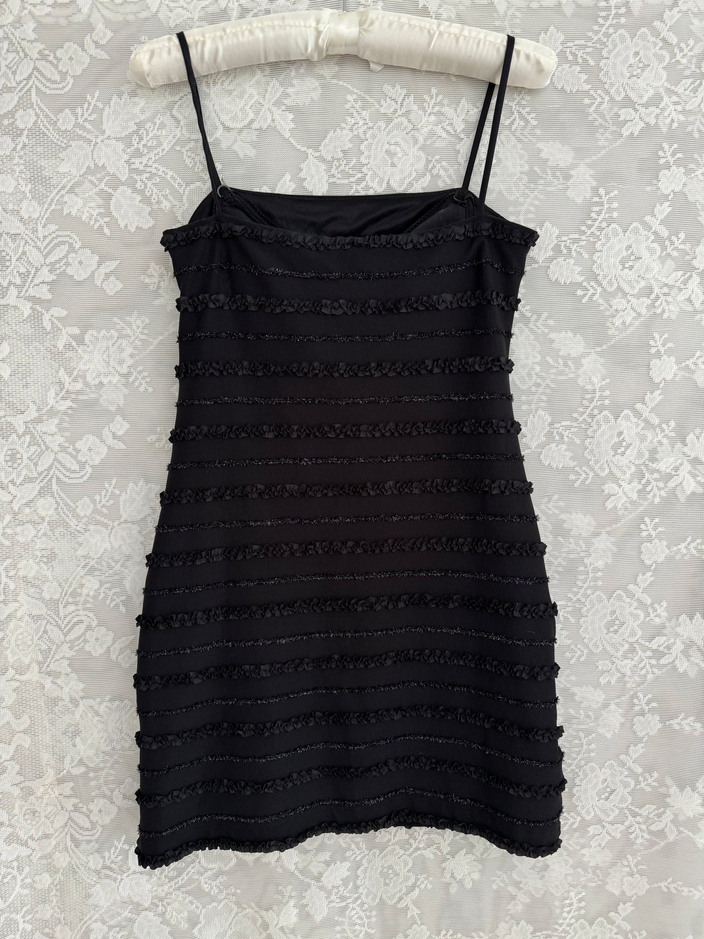 S Y2k Black Ruffle Mini Dress