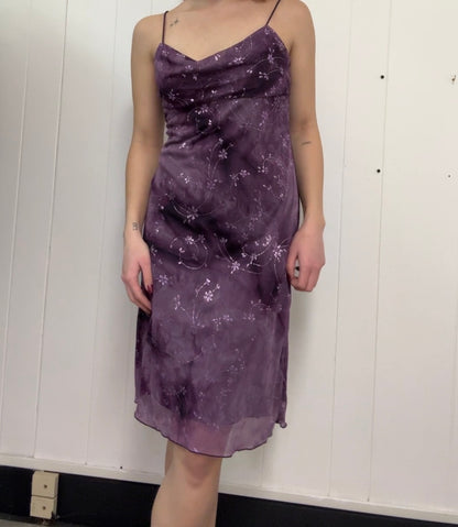 S Y2k Purple Shimmer Midi