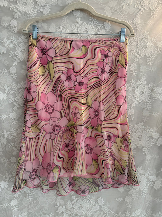 Y2k Pink Swirl Flower Midi