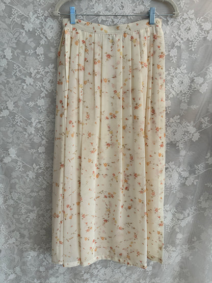 XS/S Vintage Cream Floral Skirt Set