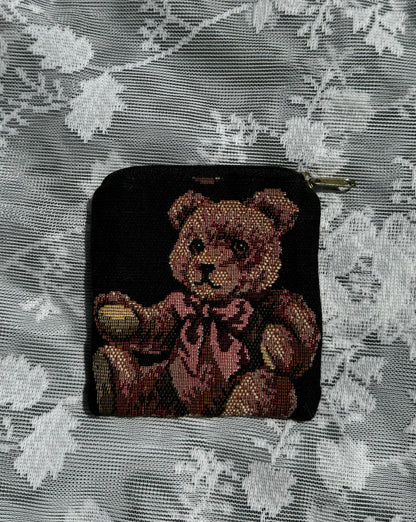 Needlepoint Teddy Bear Coin Purse