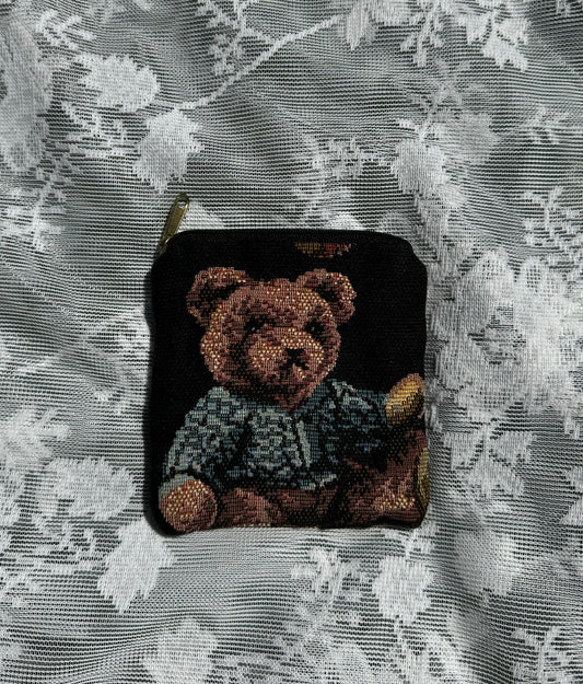 Needlepoint Teddy Bear Coin Purse