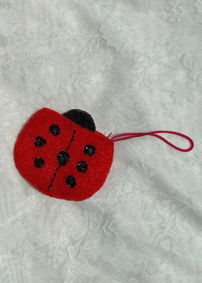 Y2k/Vintage Ladybug Beaded Wrislet/Coin Purse